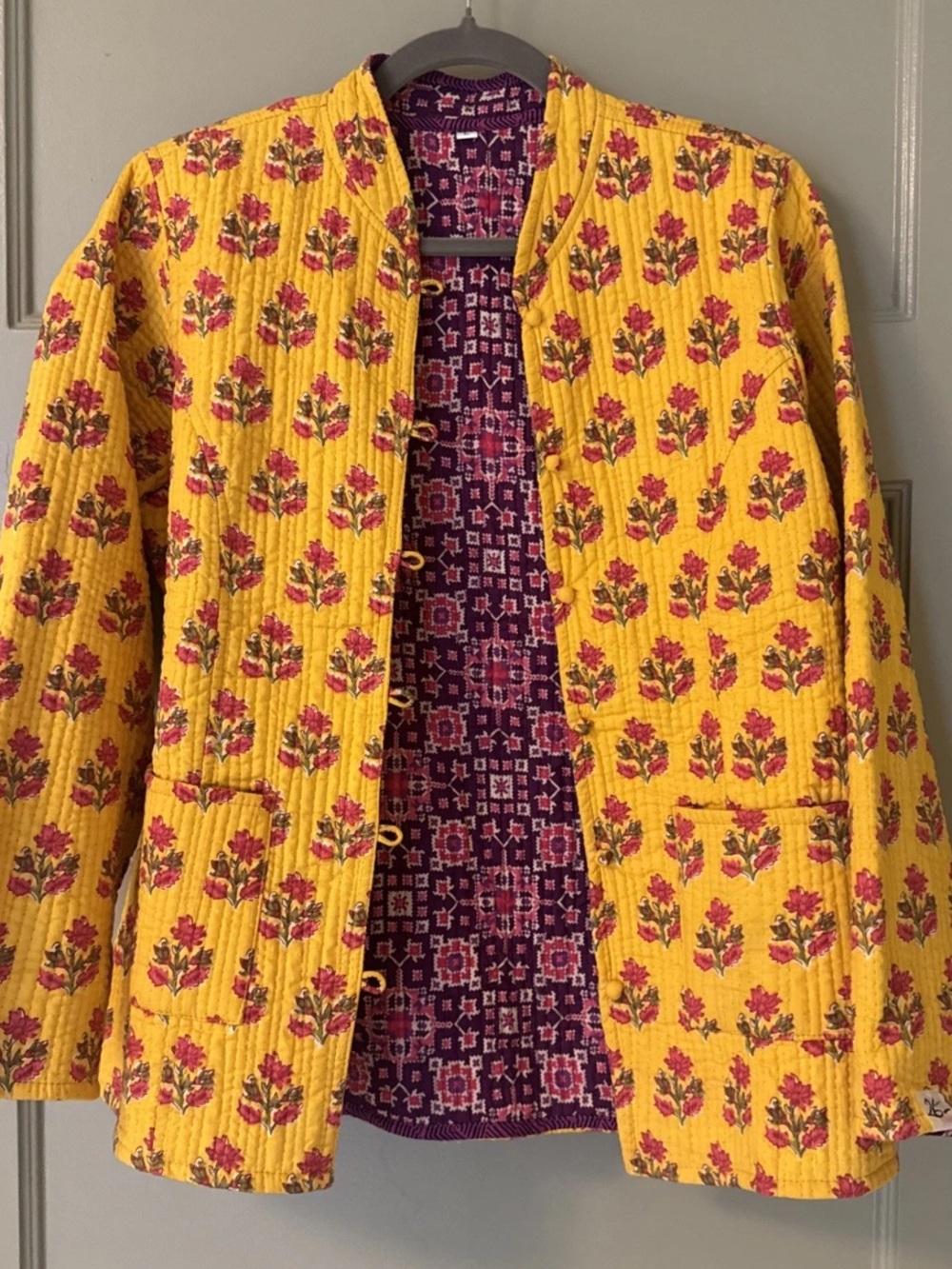 Les Indiennes Sunflower Reversible Organic Cotton Quilted Jacket